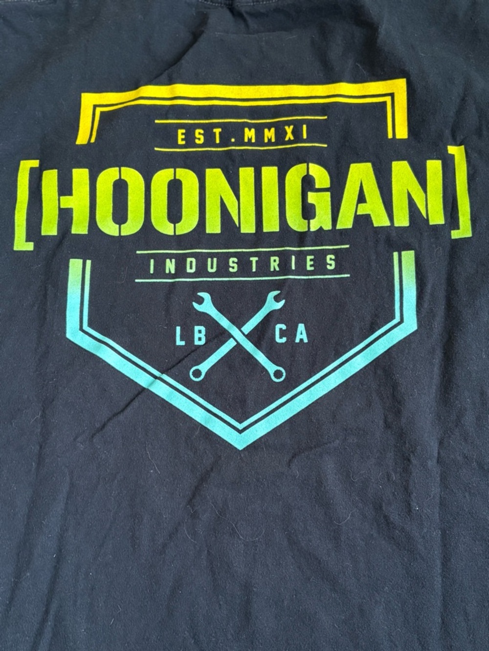 Hoonigan Bracket T-Shirt Mens Large Navy Ken Block X Logo Short Sleeve Racing - Picture 4 of 7